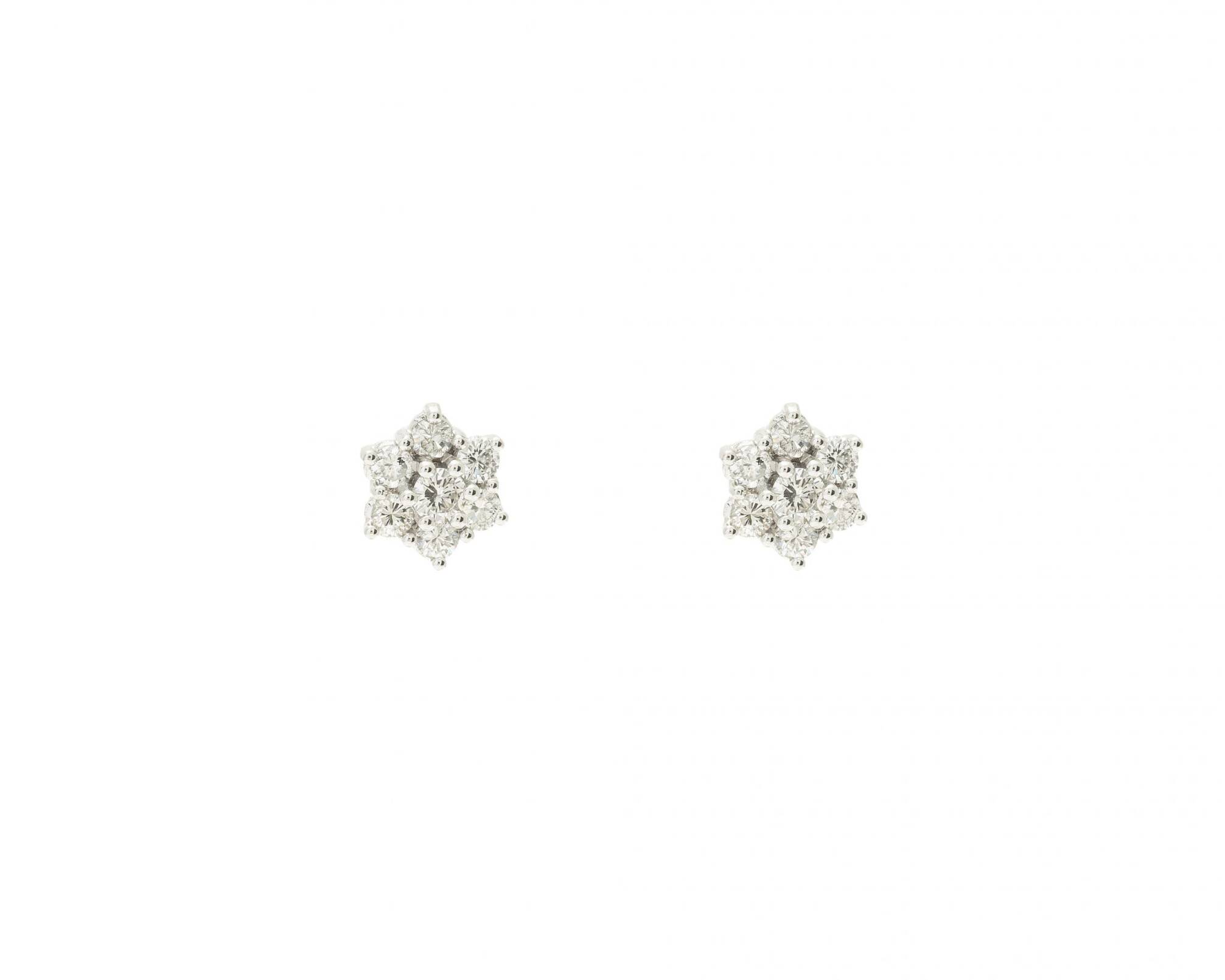 Pendientes de roseta con brillantes