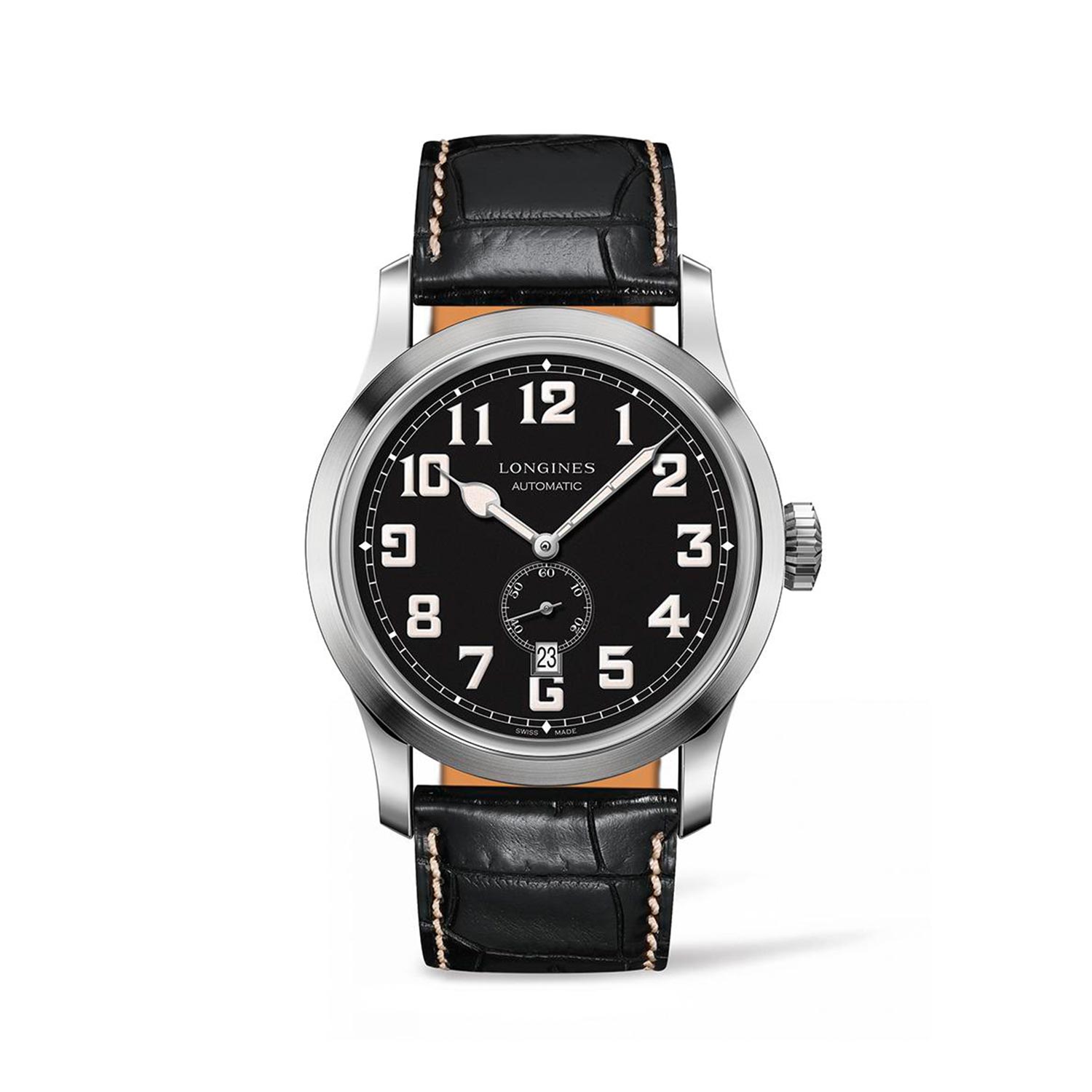 Longines Heritage Militar en Acero y Piel negra 44mm