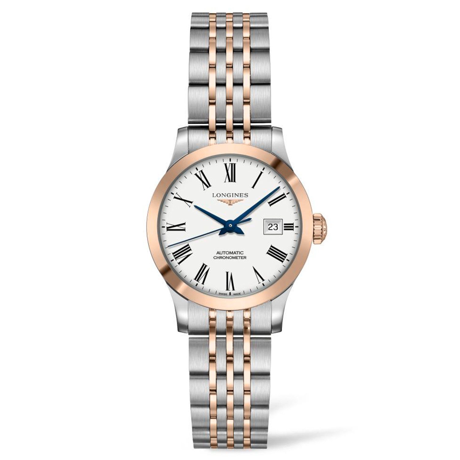 Reloj Longines Record Collection en Acero y oro rosa 30mm