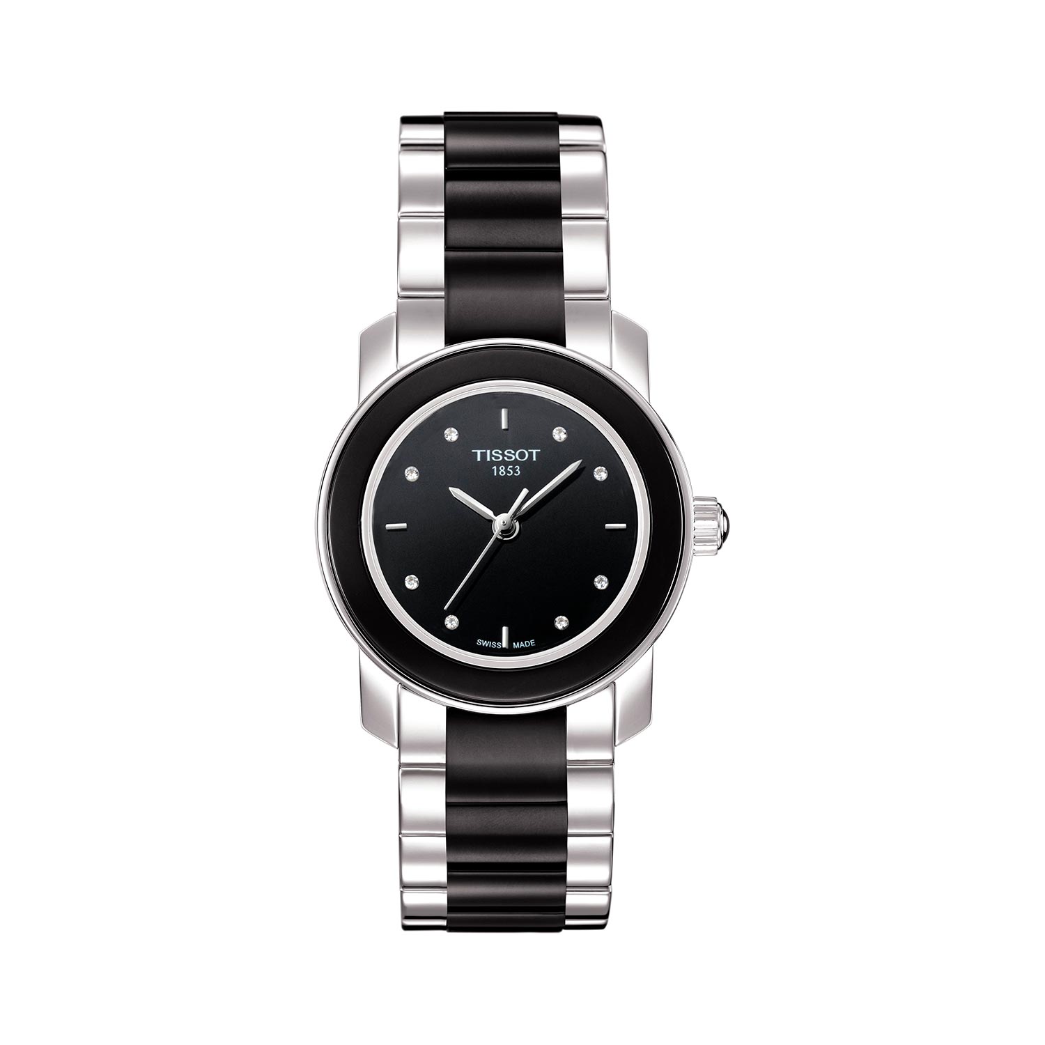 Reloj Tissot en Acero y ceramica negra 28mm