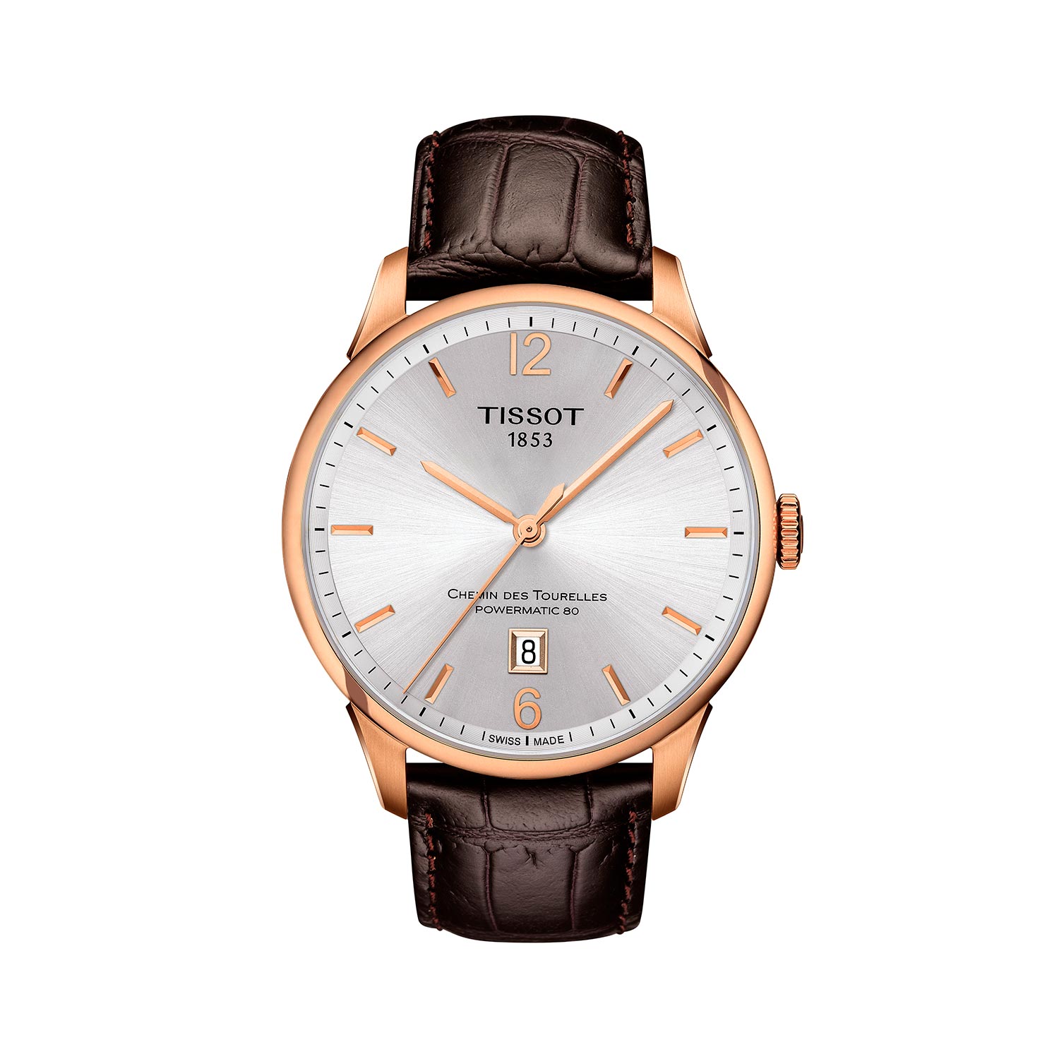 Reloj Tissot Chemin Des Tourelles Powermatic 80 en Acero y recubrimiento en PVD oro rosa  42mm