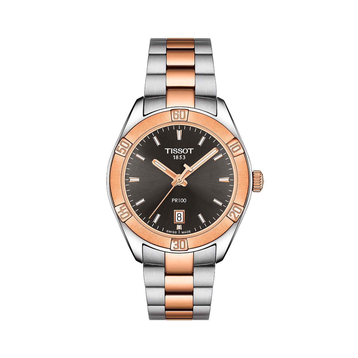 Reloj Tissot PR100 Sport Chic en Acero y recubrimiento en PVD de oro rosa 36mm